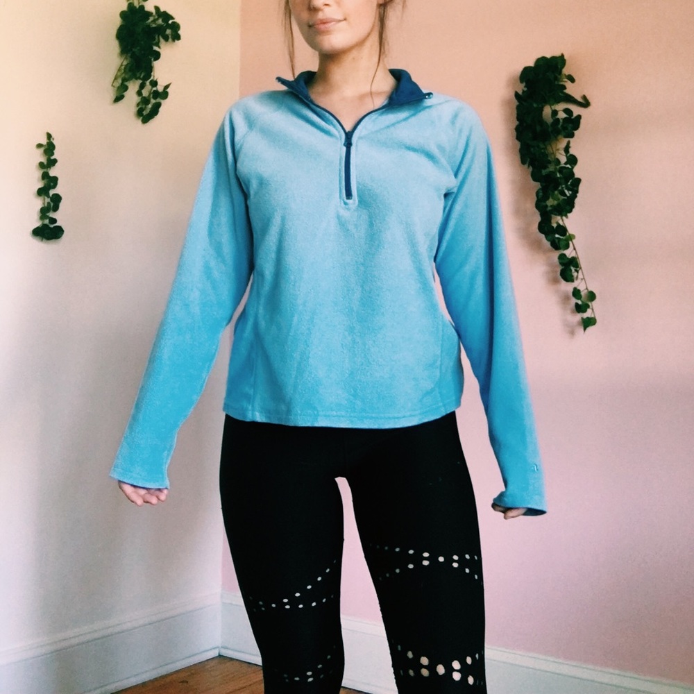 baby blue quarter zip up